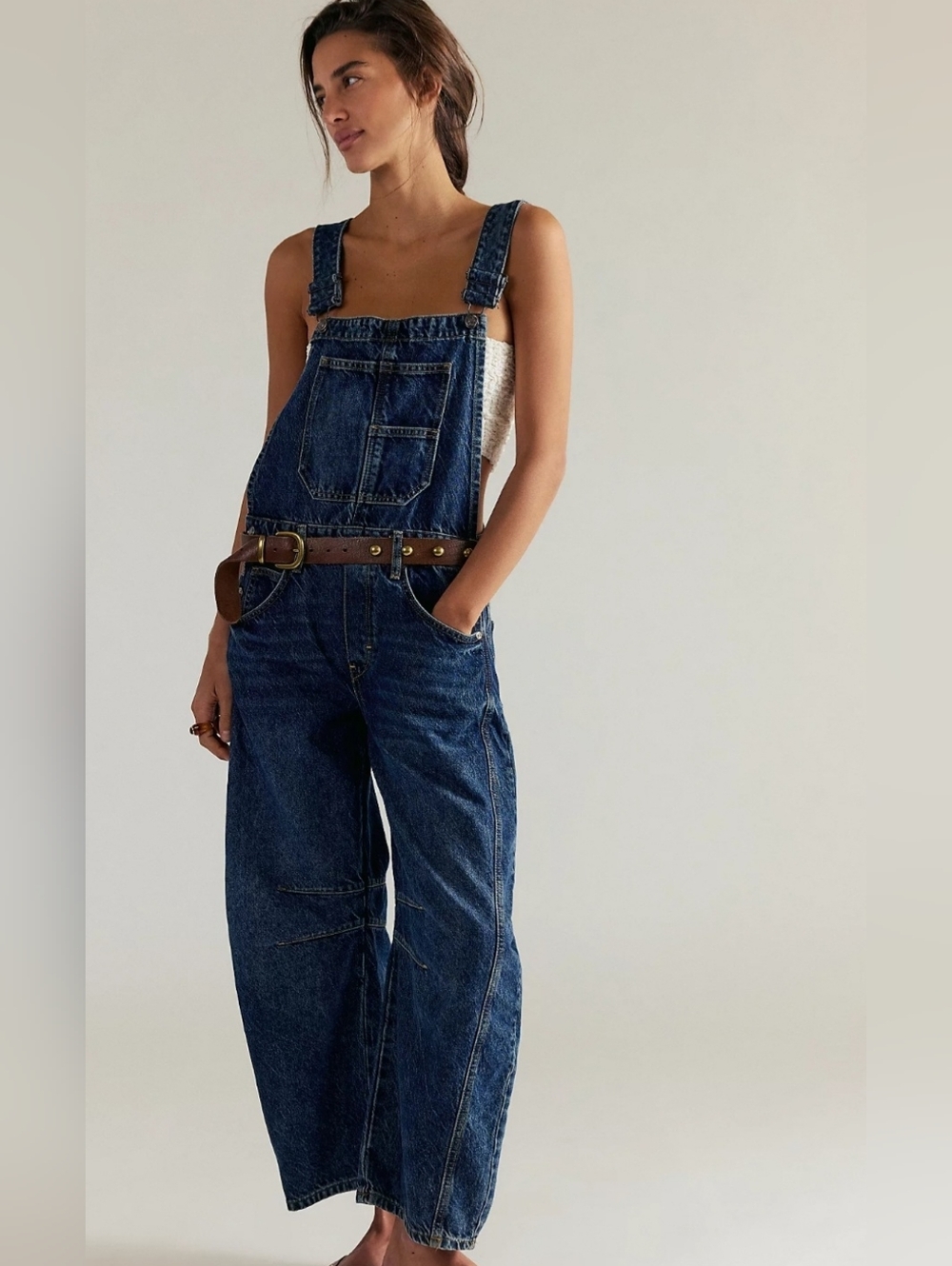 WE THE FREE PEOPLE GOOD LUCK BAREEL OVERALL